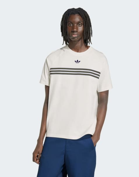 adidas Originals - Camiseta blanco nube con rayas en el pecho - view 1