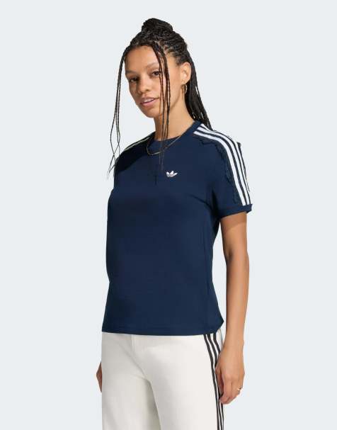 adidas Originals - camiseta Lace de 3 bandas en azul marino collegiate - view 1