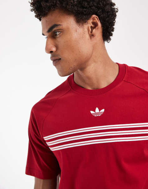 adidas Originals - Camiseta rojo victoria con rayas en el pecho - view 1
