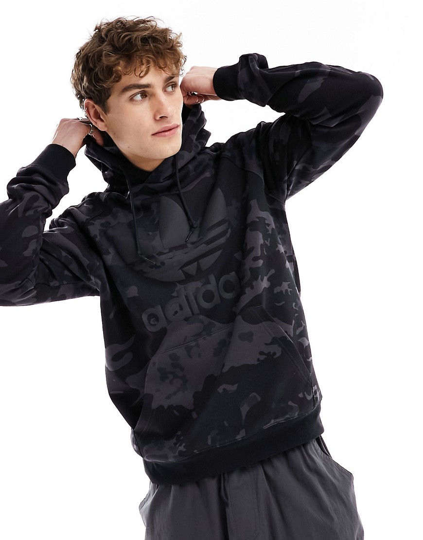 adidas Originals camo hoodie in Black