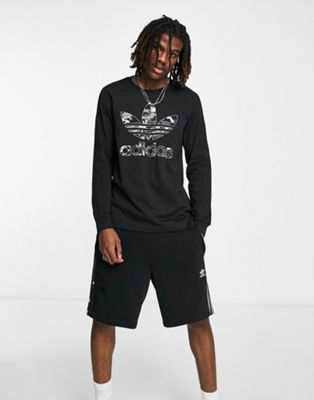 adidas Originals camo long sleeve t-shirt in black - ASOS Price Checker