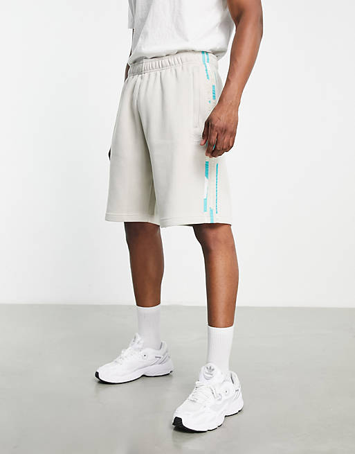 adidas Originals camo three stripe 8 inch shorts in gray | ASOS