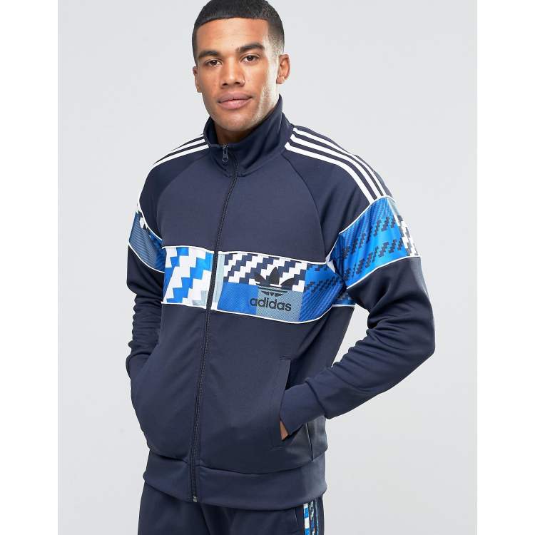 Adidas blue camo hot sale jacket