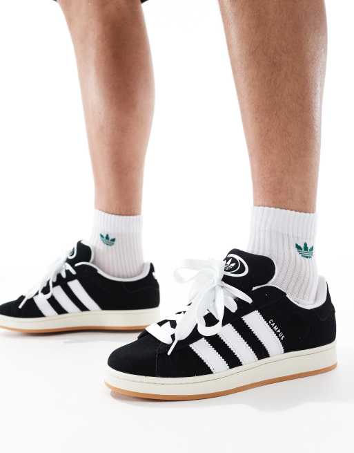 adidas Originals Campus 00s gum sole trainers in black