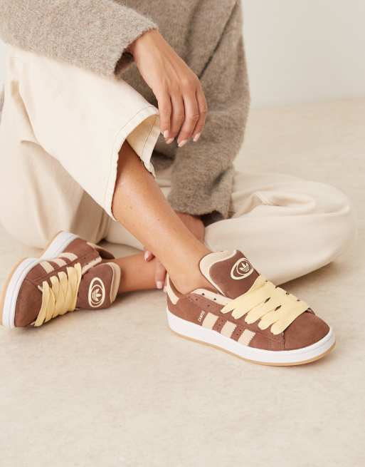 adidas Originals – Campus 00's Double – Brązowo-kremowe buty sportowe