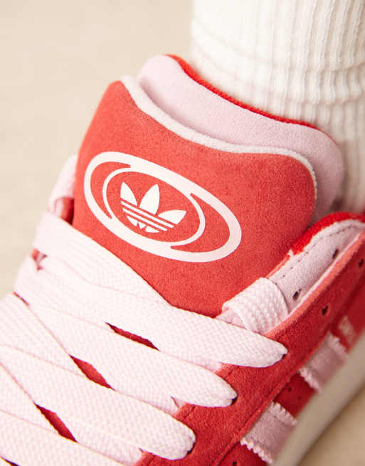 adidas Originals Campus 00's double trainers in red and pink | ASOS
