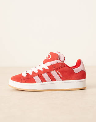 adidas Originals - Campus 00's - Dubbele sneakers in rood en roze | ASOS