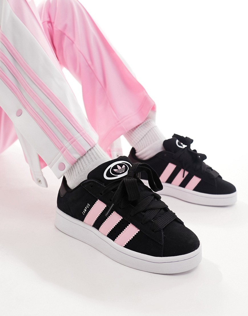 Shop Adidas Originals Campus 00s Gum Sole Sneakers In Black And Pink
