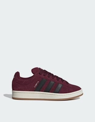 Adidas Originals Campus 00s Gum Sole Sneakers In Burgundy-red