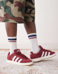 [adidas Originals] adidas Originals Campus 00s gum sole sneakers in maroon and white-Red 35 1/3 BURGUNDY