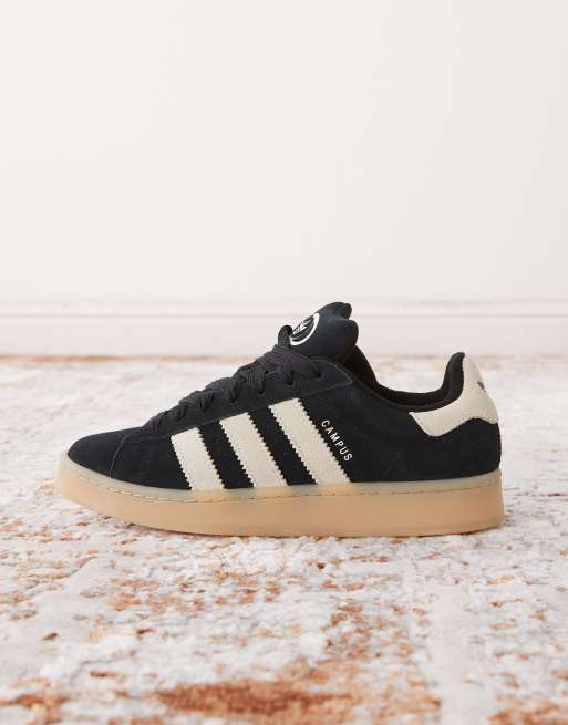 adidas Originals Campus 00s gum sole trainers in black and cream