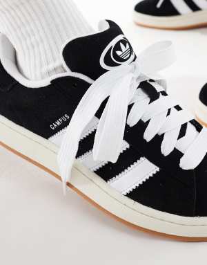 adidas Originals Campus 00s gum sole trainers in black