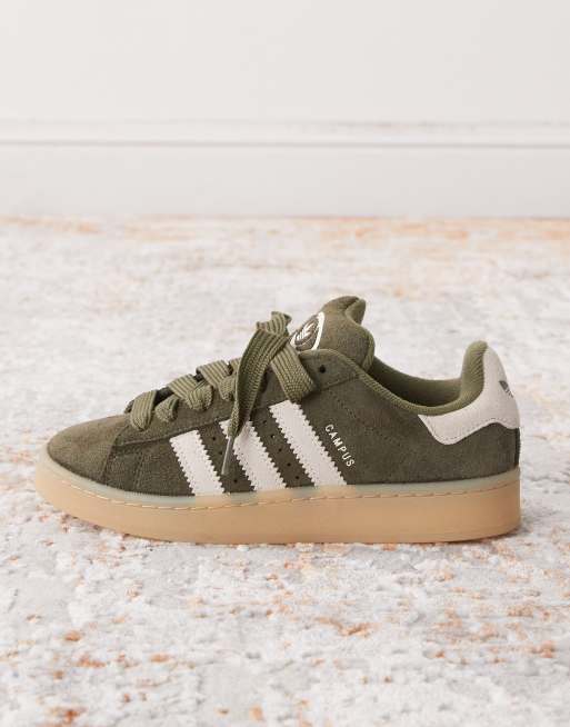 adidas Originals Campus 00s gum sole trainers in khaki and cream | ASOS
