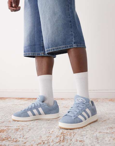 adidas Originals Campus 00s gum sole trainers in light blue and white - view 1