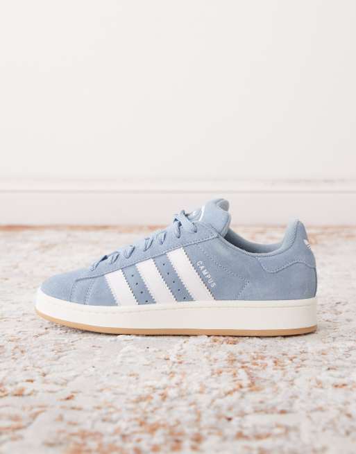 adidas Originals Campus 00s gum sole trainers in light blue and