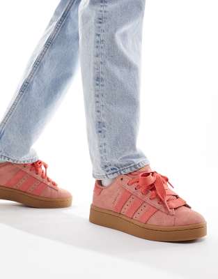 Adidas Originals Campus 00s Rubber Sole Sneakers In Orange And Pink