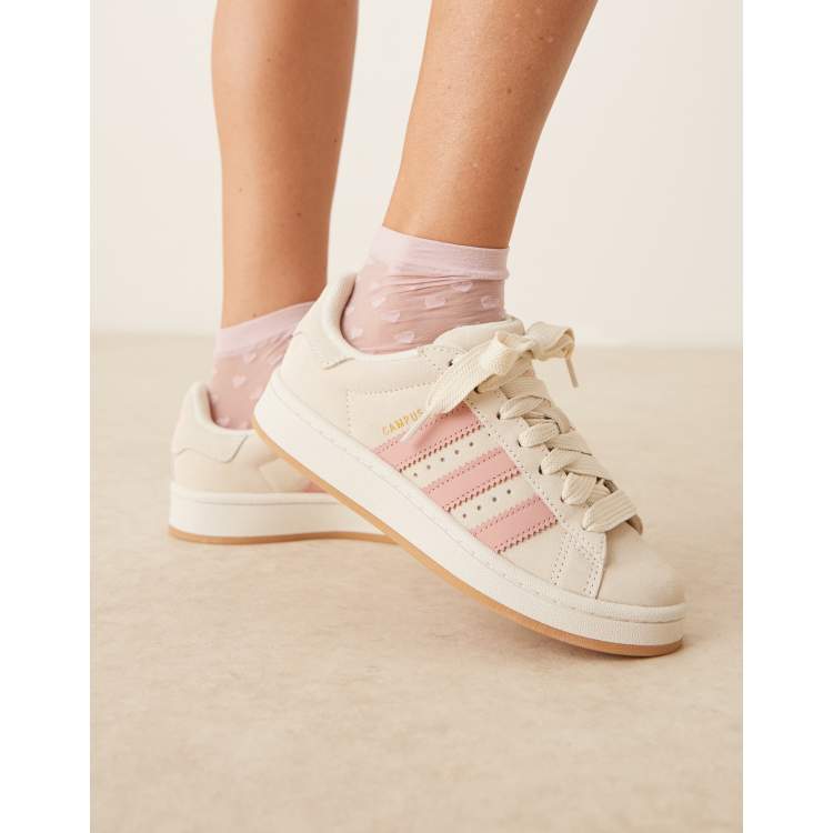 adidas Originals Campus 00s sneakers in cream and pink ASOS