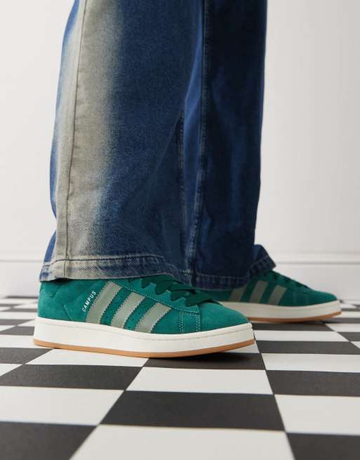 adidas gazelle silver green womens Adidas Campus 00s Dark Green Cloud White main image 1