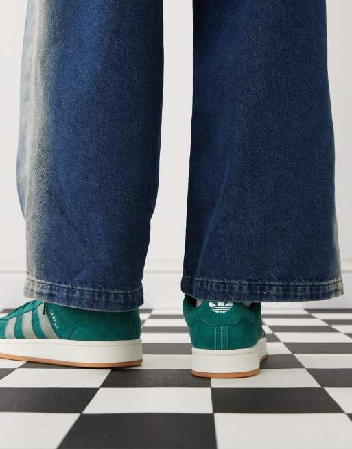 adidas gazelle silver green womens Adidas Campus 00s Dark Green Cloud White - H03472 main image 1