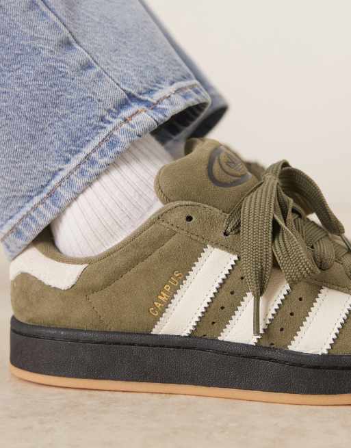 adidas gazelle silver green womens Adidas Campus 00s Silver Pebble Black Stone Khaki