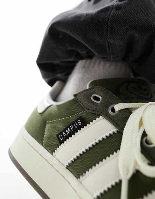 adidas originals campus trainers in khaki