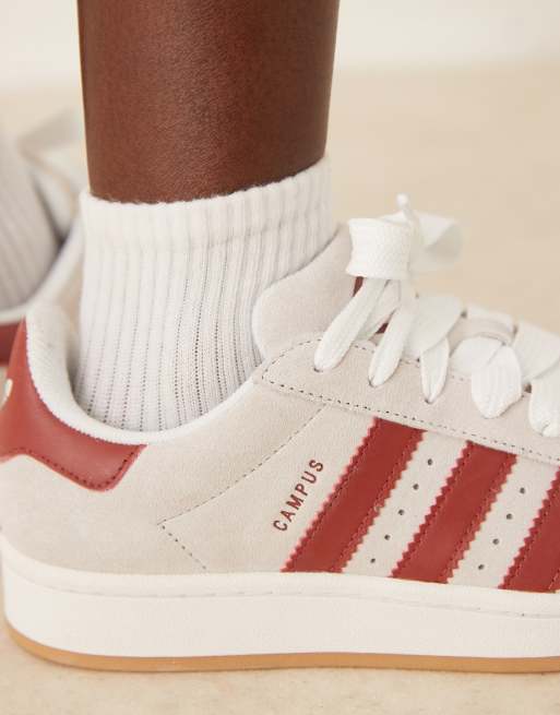 adidas Originals Campus 00s sneakers in white and burgundy