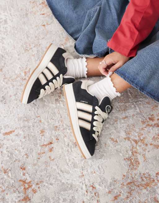 adidas Originals - Campus 00's - Sneakers in zwart met witte touw