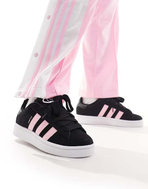 Womens adidas black and best sale pink trainers