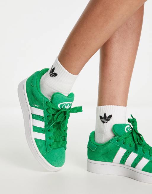 Green adidas outlet campus trainers