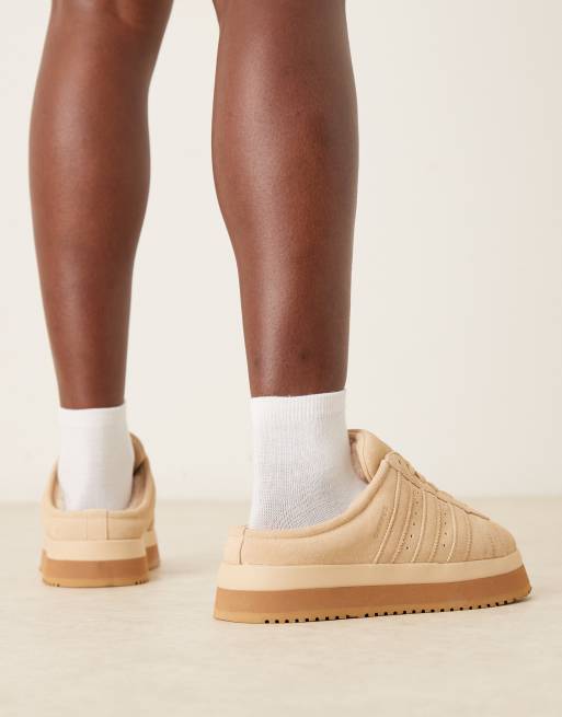 adidas Originals Campus 00s winter low trainer mules in beige | ASOS