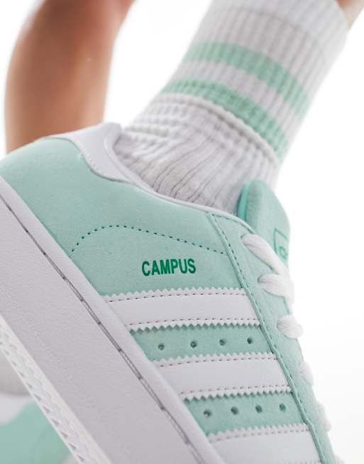 adidas Originals Campus 2 trainers in green and white