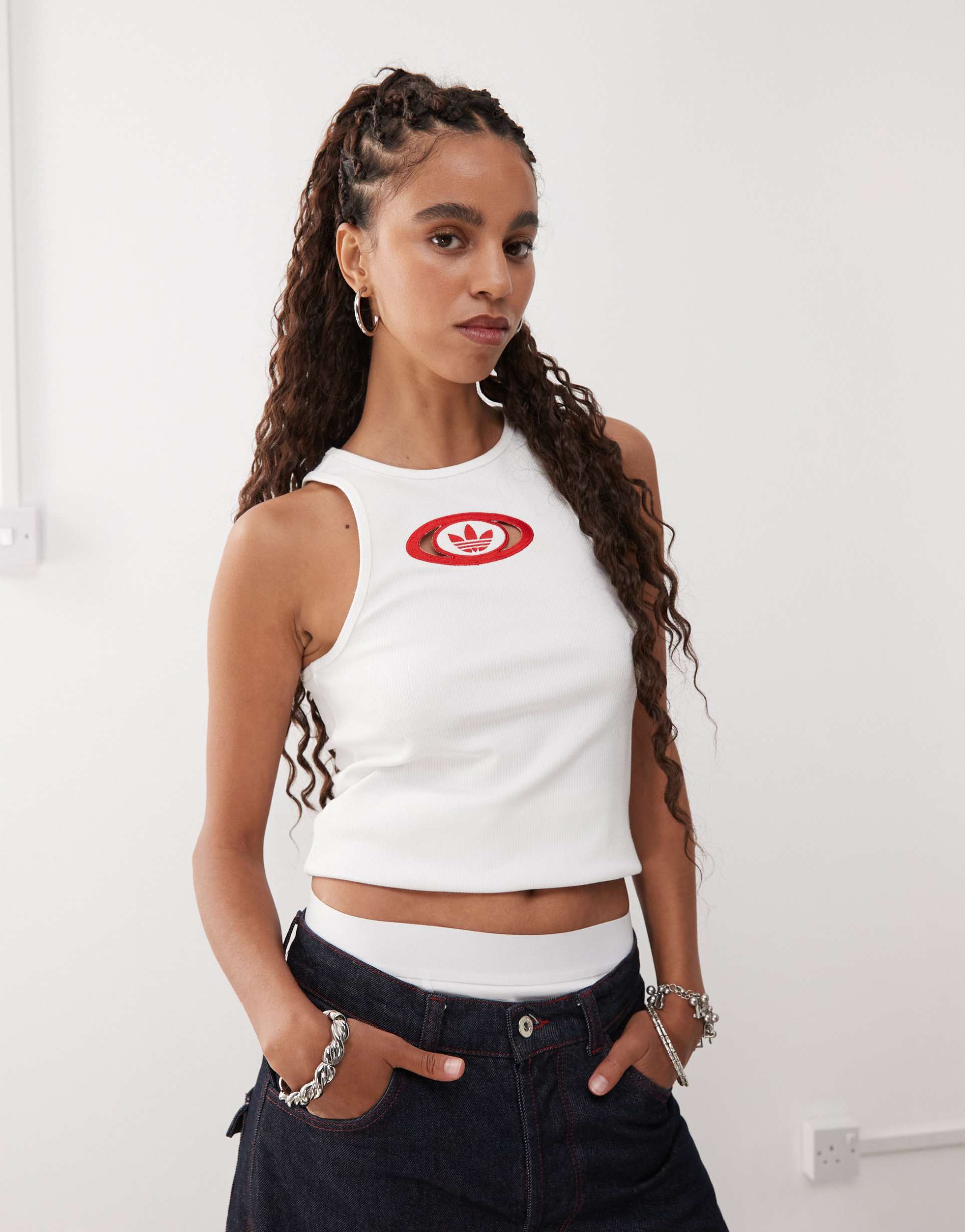 adidas originals campus 2000 tank top in white