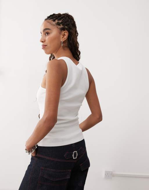 adidas Originals Campus 2000 tank top in white