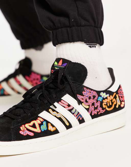 Betjening mulig svindler variabel adidas Originals Campus 80s Pride sneakers in black | ASOS