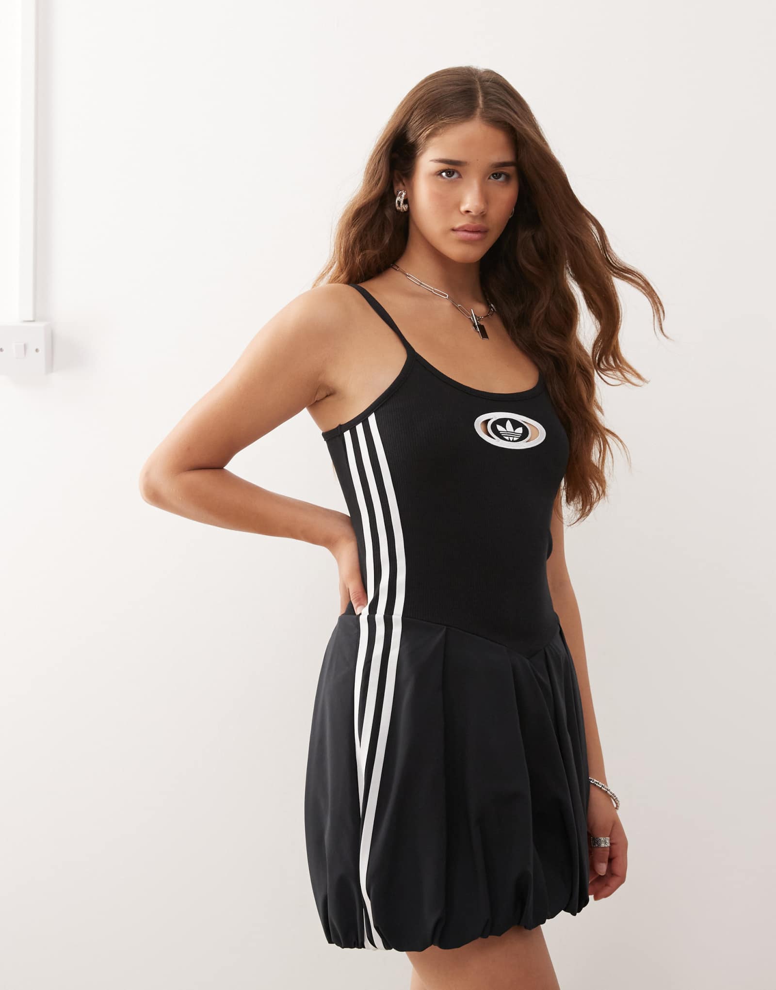 платье-баллончик adidas Originals Campus черного цвета