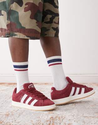 adidas Originals - Campus - Baskets style années 2000 avec semelle en gomme - Bordeaux et blanc-Rouge
