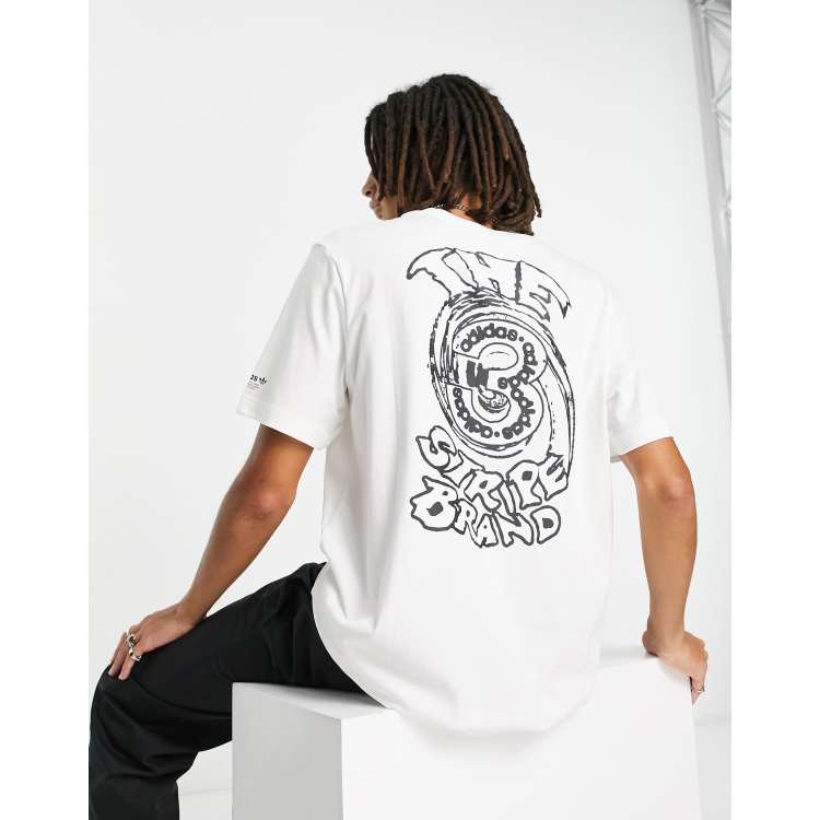 adidas Originals Campus loose fit back print t-shirt in white | ASOS