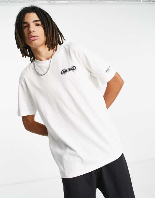 adidas Originals loose fit back print t-shirt in white | ASOS