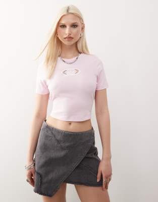 Adidas Originals Campus Open Back Top In Pink