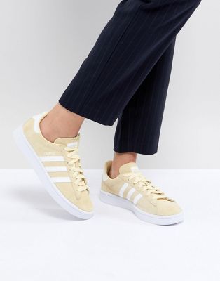 adidas yellow campus suede trainers
