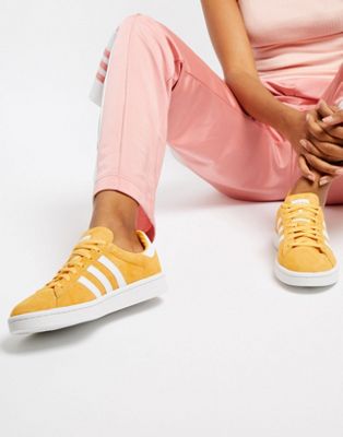 yellow adidas campus shoes