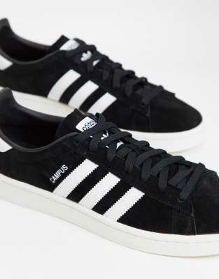 adidas black & white campus trainers