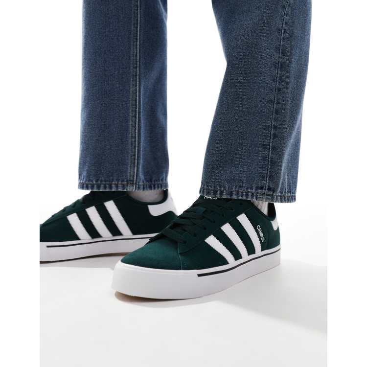 adidas Originals Campus Vulc sneakers in dark green ASOS