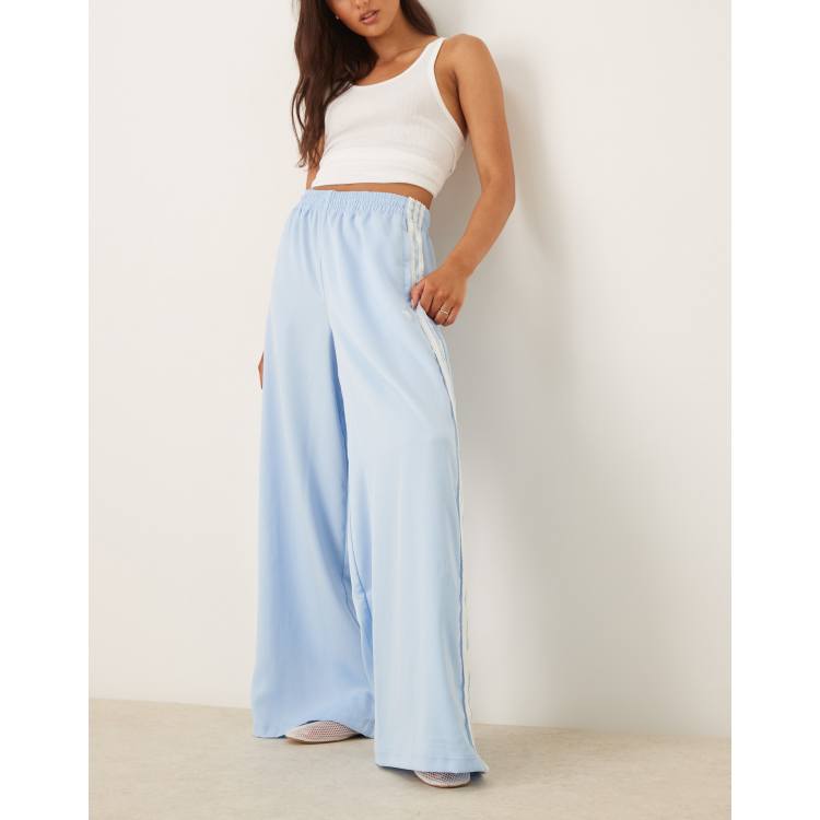 adidas Originals Campus wide leg pants with frill detailing in