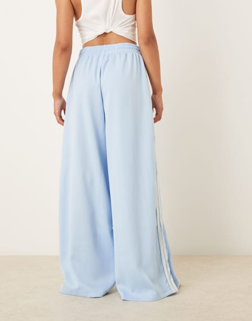 adidas Originals Campus wide leg pants with frill detailing in