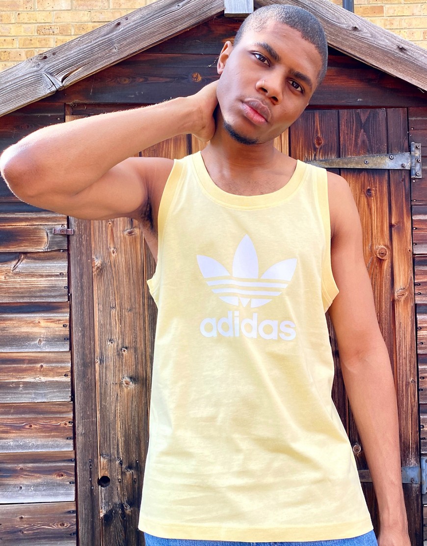 Adidas Originals - Canotta con logo a trifoglio gialla-Giallo