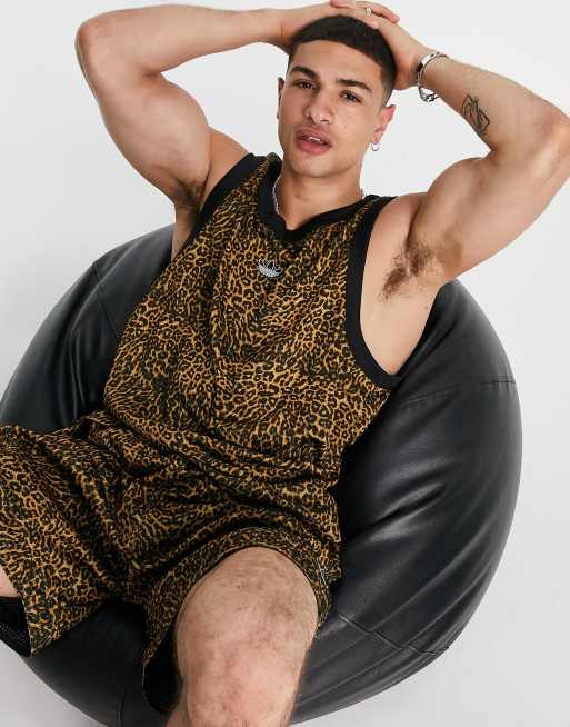 adidas Originals - Canotta con stampa leopardata