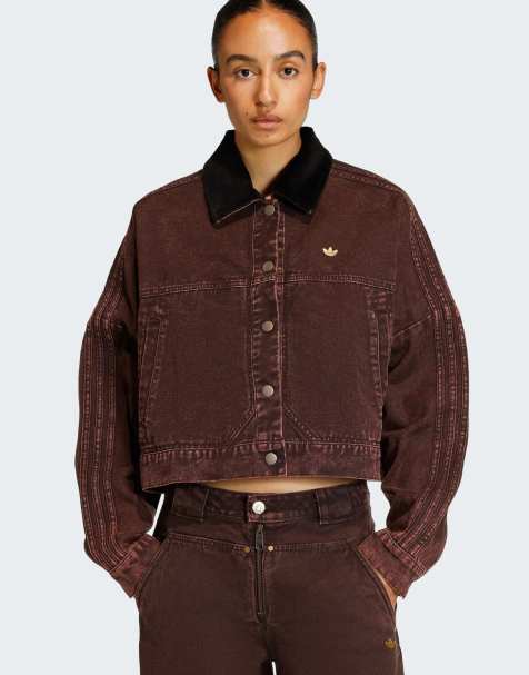 adidas Originals Canvas tracktop jacket in aurora coffee - view 1