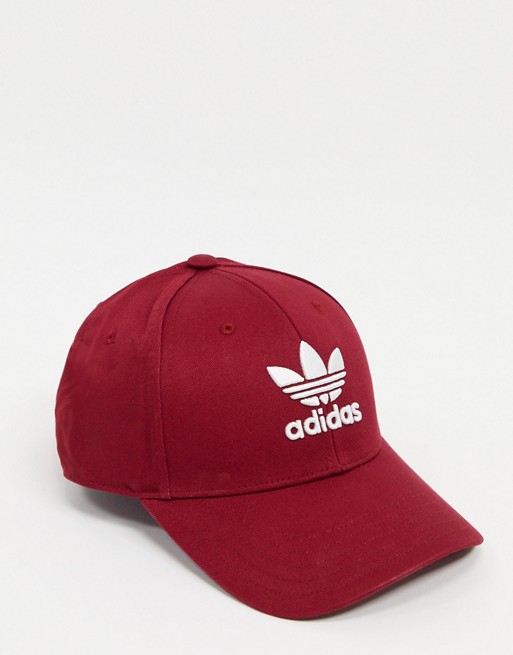 adidas Originals cap with trefoil logo in burgundy