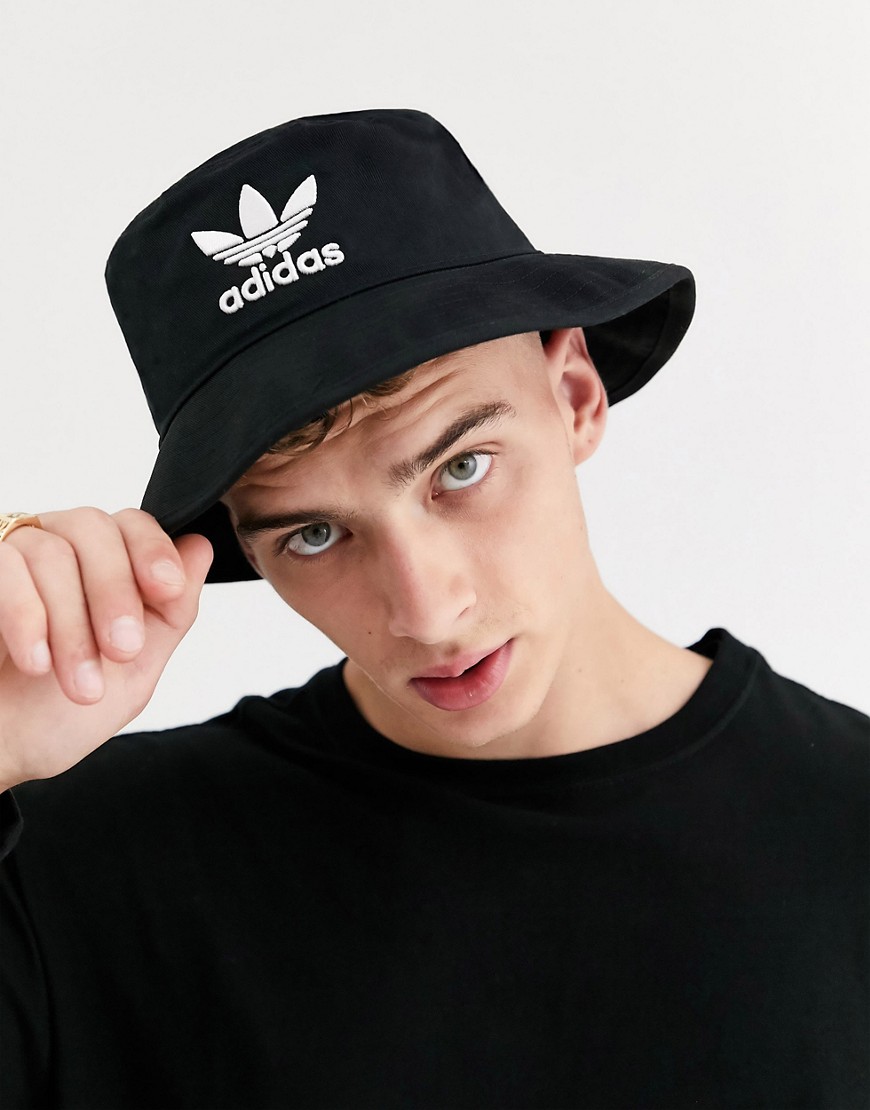 adidas Originals - Cappello da pescatore con logo a trifoglio-Nero